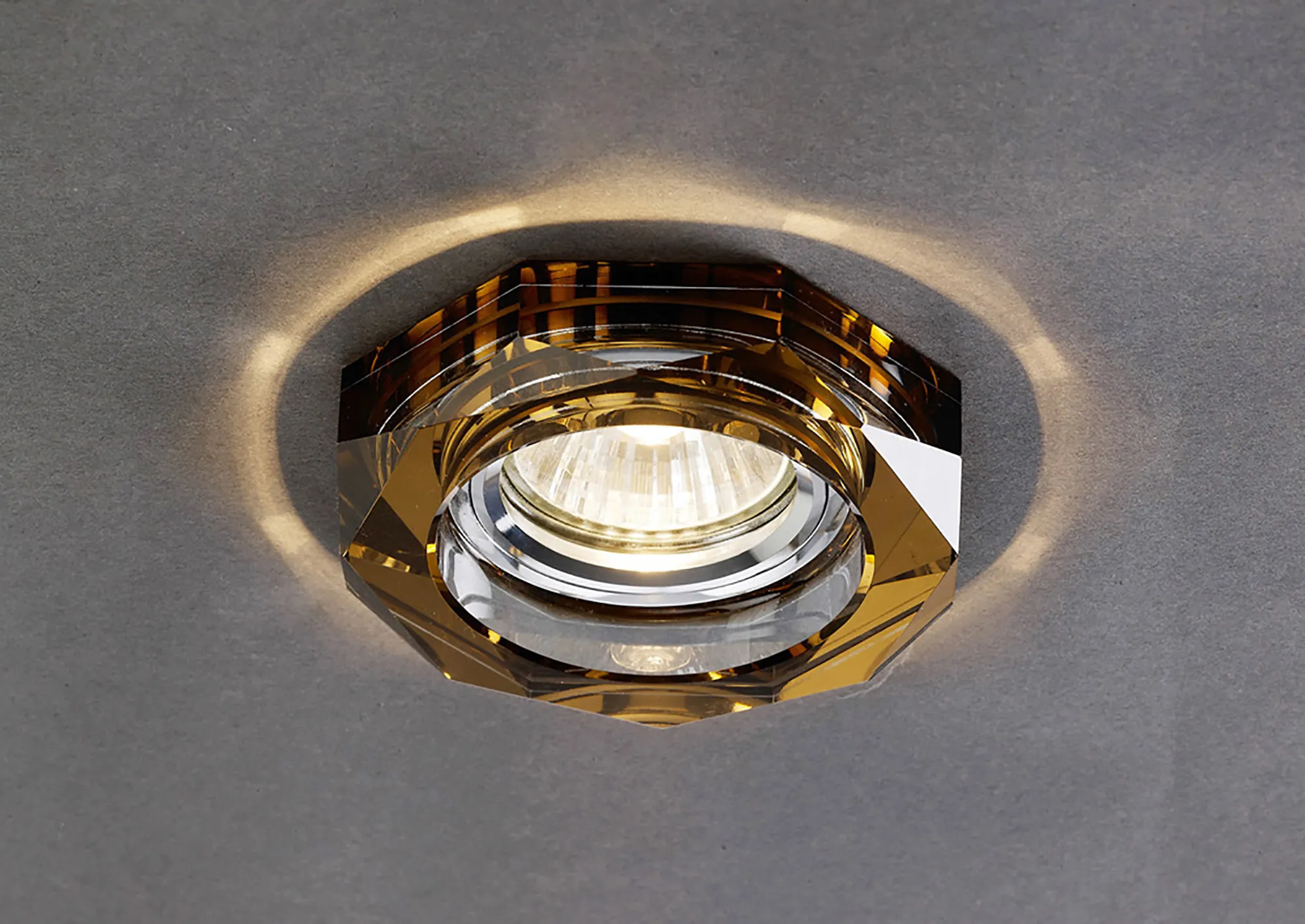 IL30823BZ  Crystal Downlight Deep Octagonal Rim Only Bronze